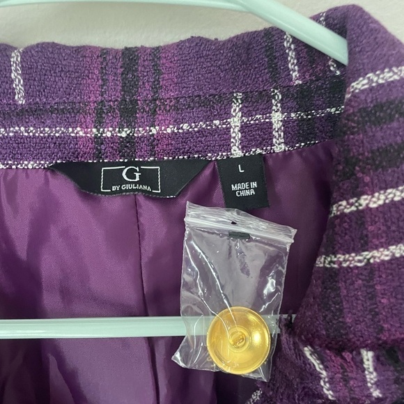 G by Giuliana Purple Blazer with Notched Lapels - Picture 3 of 7